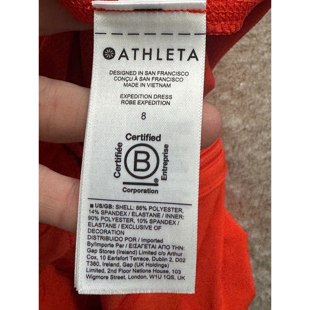 Athleta Womens Expedition Sleeveless Mini Quarter Zip Orange Dress/Skort Size 8 - Picture 4 of 6